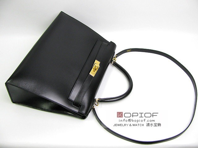 エルメス ケリー スーパーコピー32(外縫い)ボックスカーフ ブラック(金具:ゴールド) her311